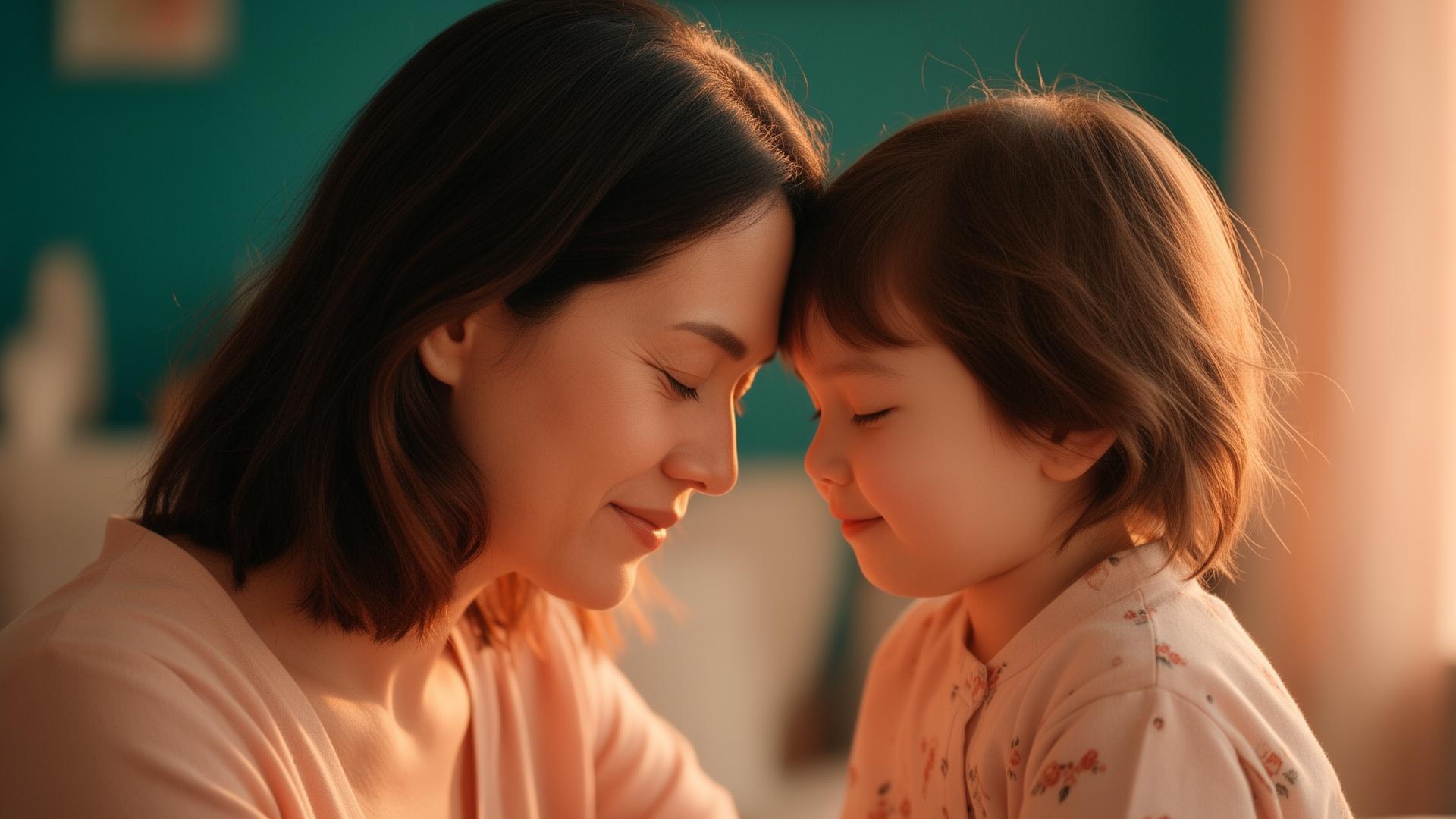 Mãe e filha em momento de carinho